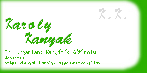 karoly kanyak business card